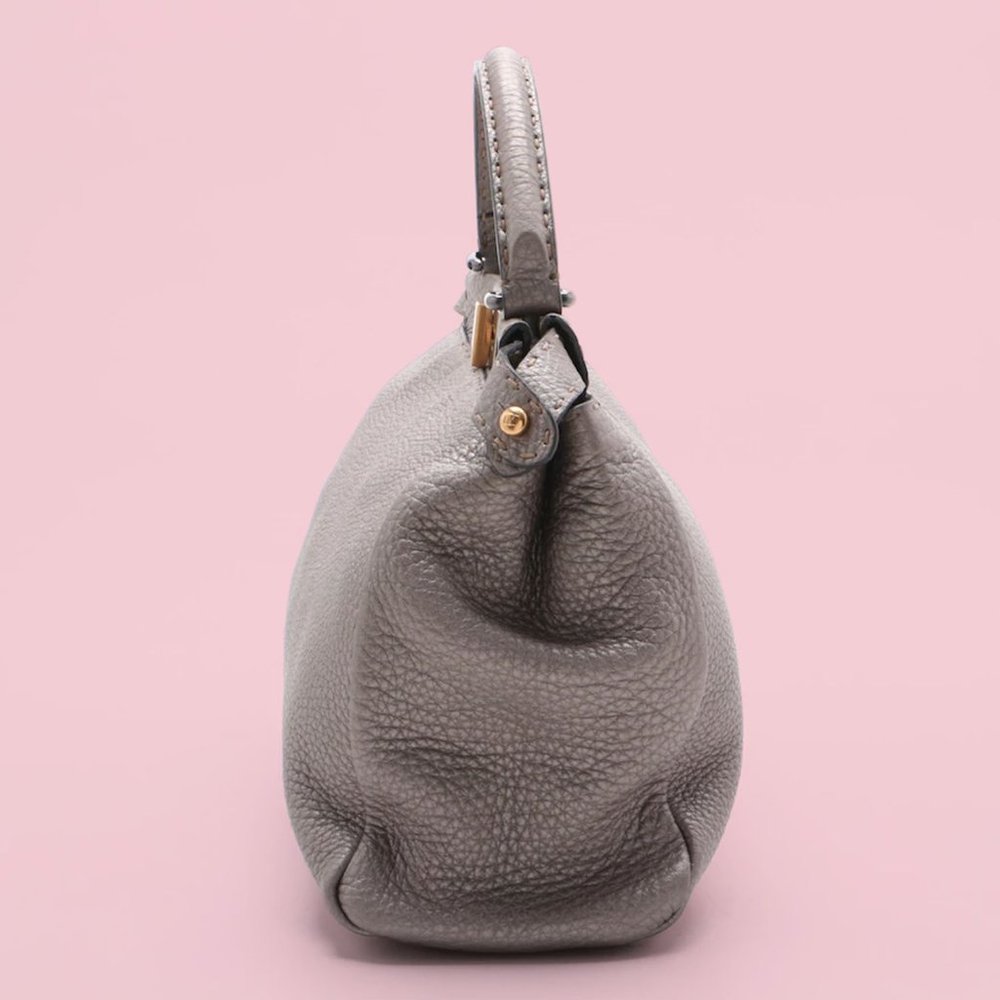 Fendi Medium Gray Leather Selleria Peekaboo Bag - Picture 5 of 14